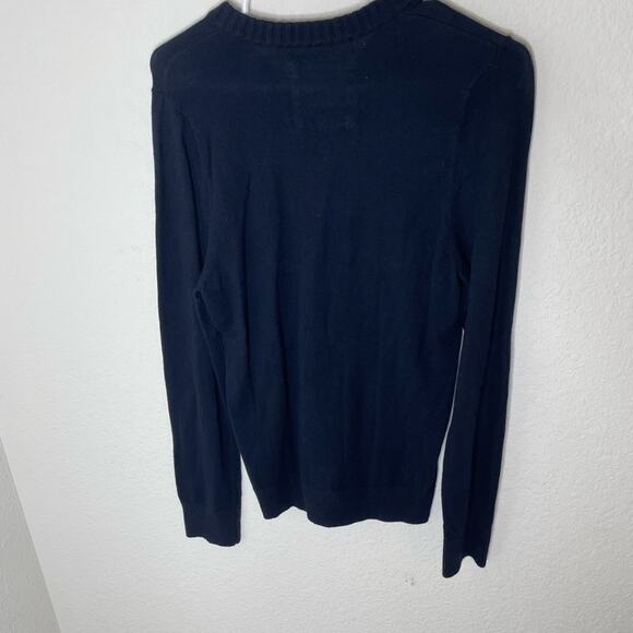 VTG Hollister Classic Navy Blue Knitted Sweater W/Icon Logo unisex Y2K 2000s - Picture 3 of 6